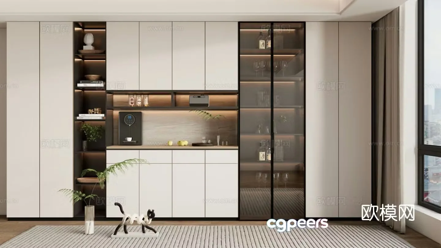 Modern wine cabinet sideboard 3d model