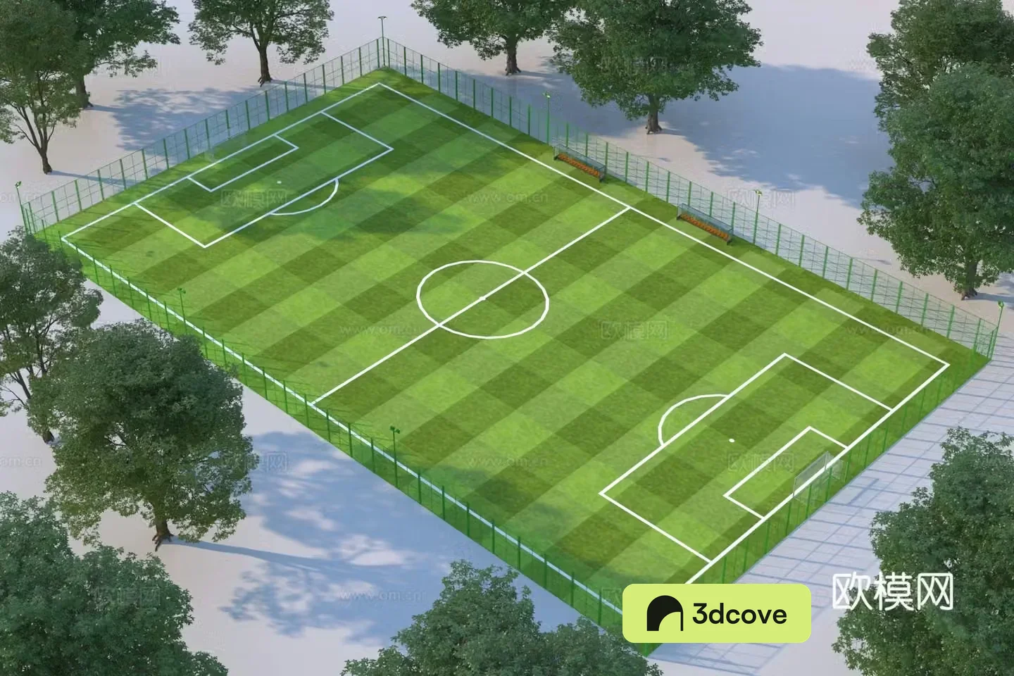 Modern football field