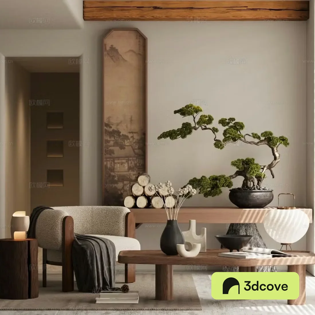 New Chinese casual chair coffee table Song style aesthetic