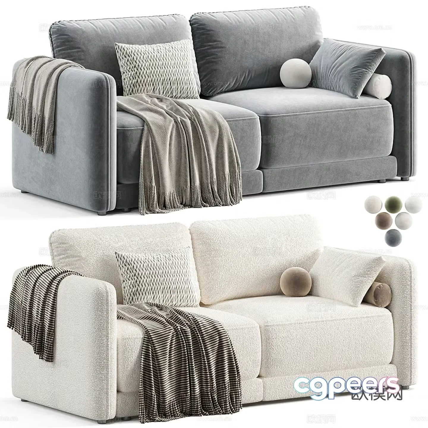Dantone Home Marley loveseat 3d model