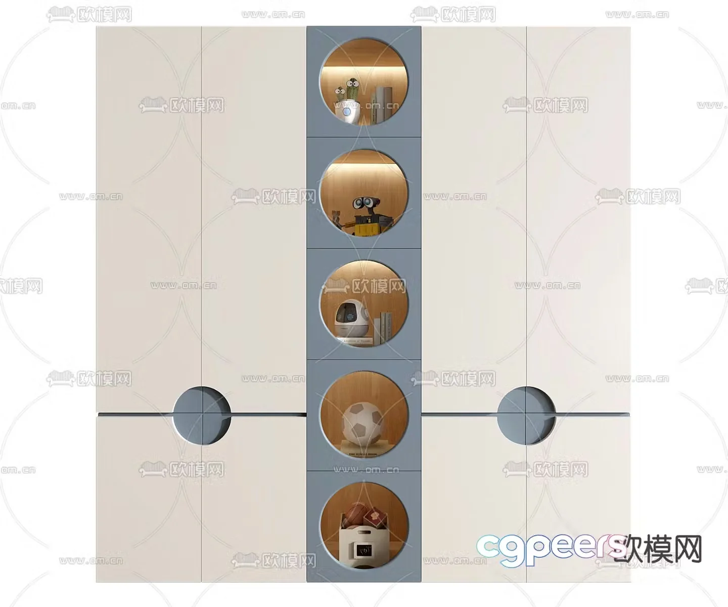 Children’s wardrobe storage cabinet 3d model