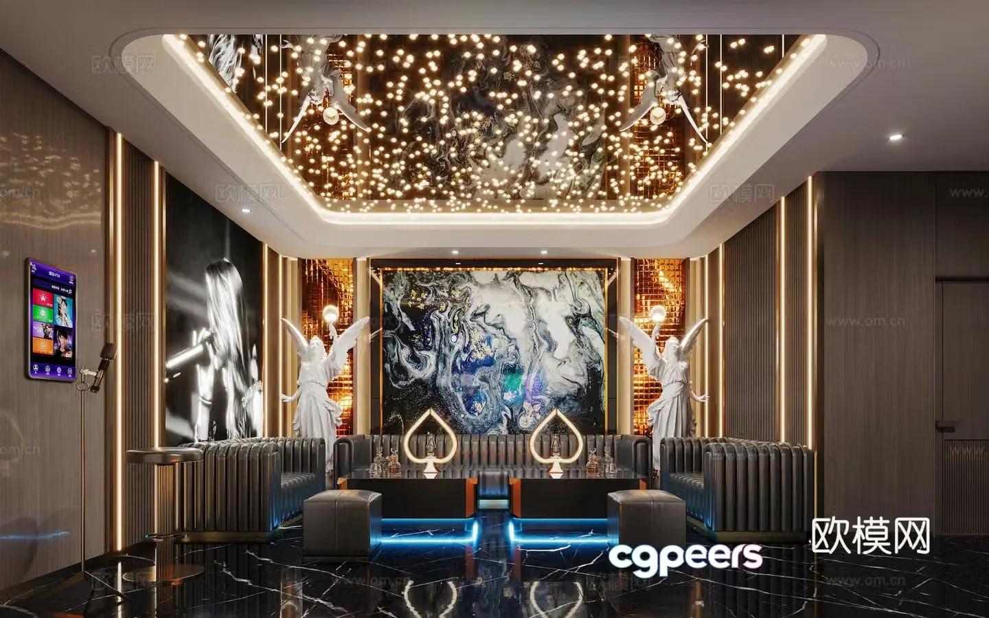 Light luxury KTV private room 3D model