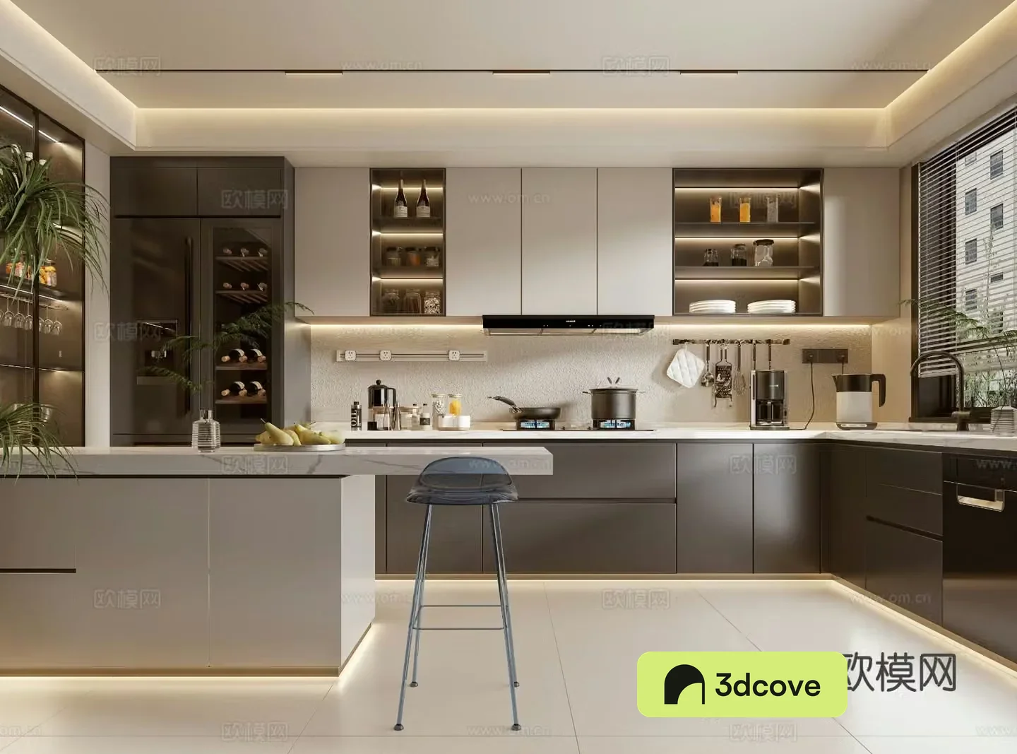 Modern semi open kitchen