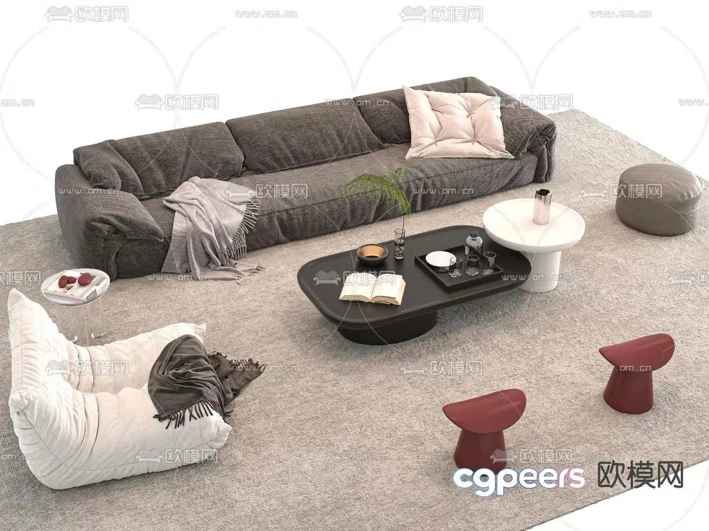 Sofa coffee table 3d model