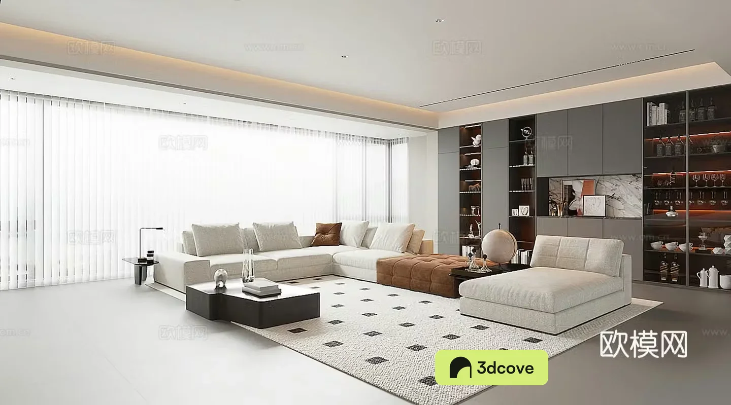 Living room sofa coffee table combination sideboard carpet living and dining room dream curtain