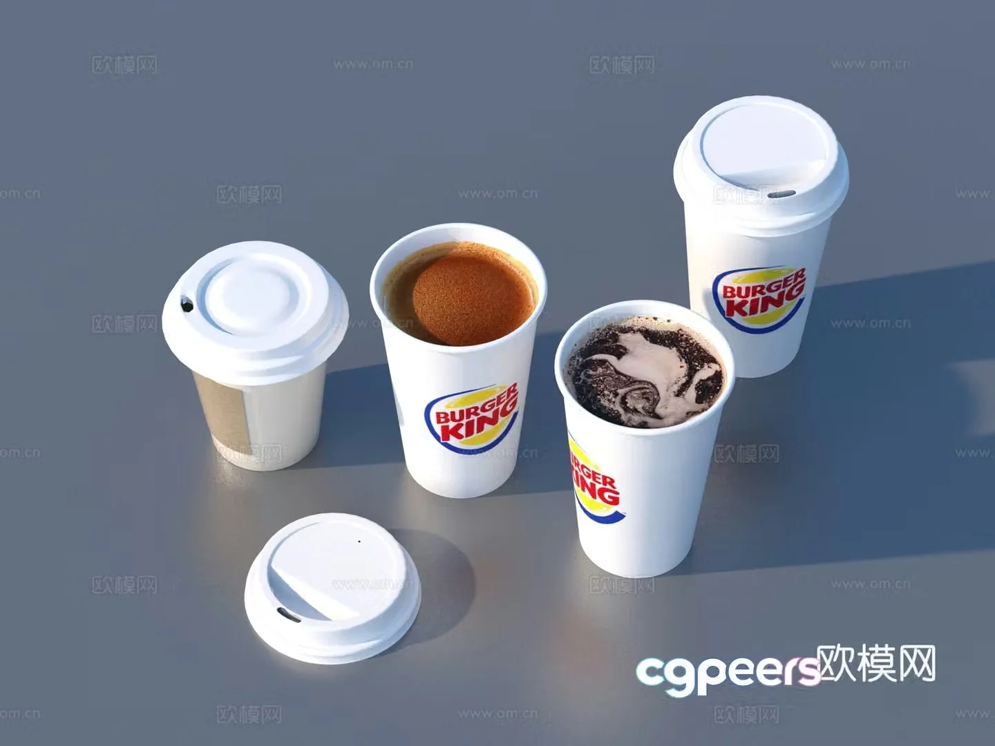 Paper cup coffee cola milk tea drink 3d model