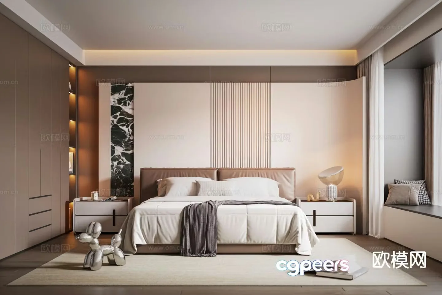 Italian style bedroom master bedroom 3d model