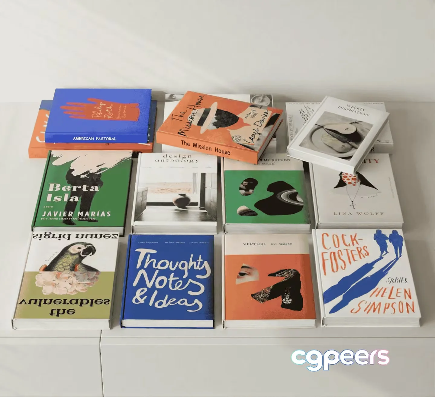 A Stack Of Books 3D Model – 14141 – VRAY Render