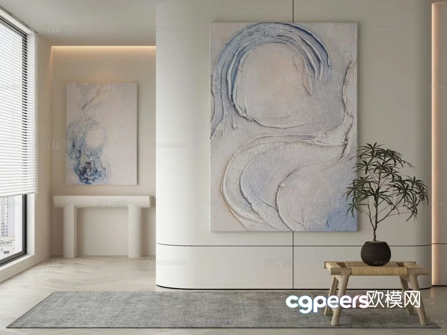 Decorative painting texture painting hanging painting 3d model