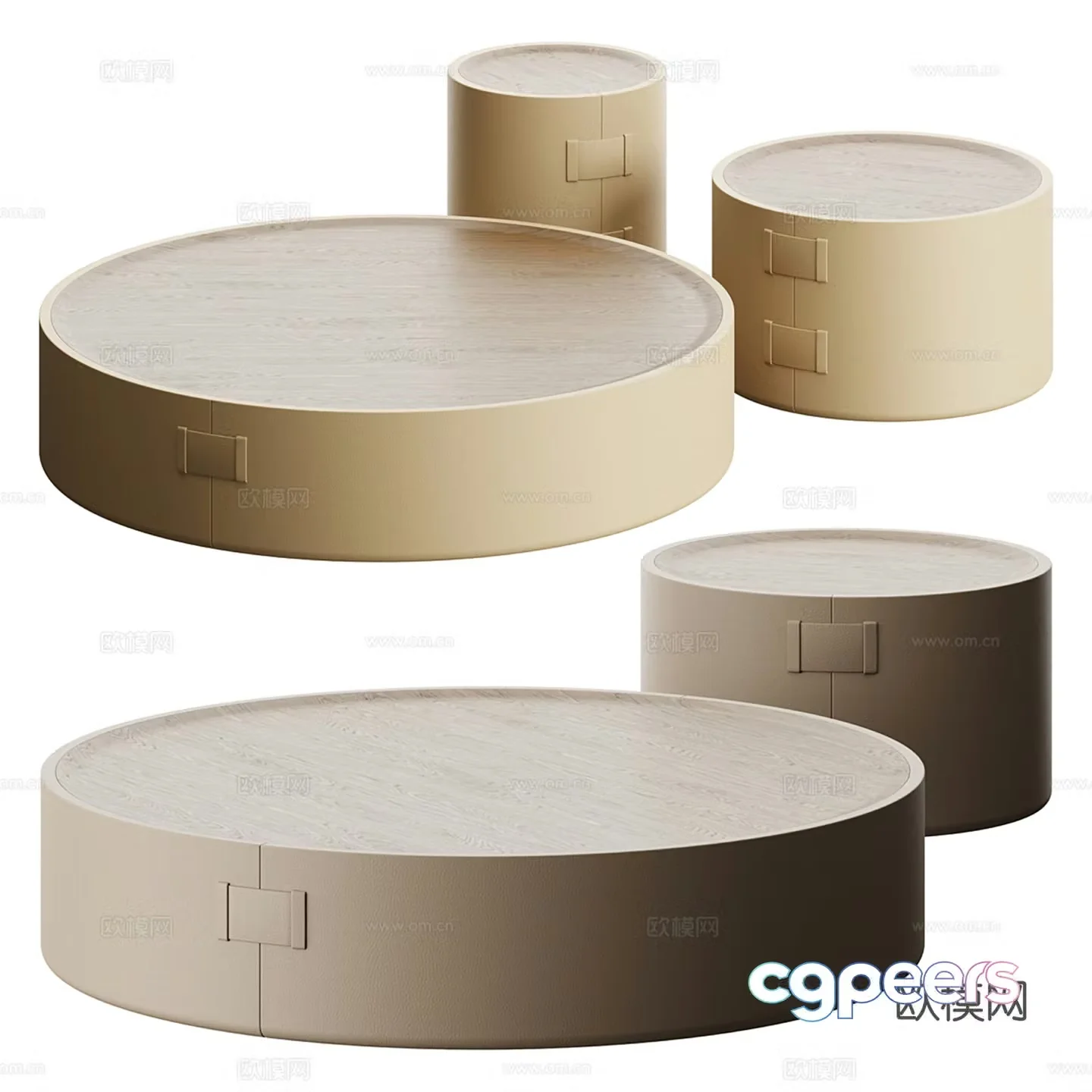 Modern double coffee table 3d model