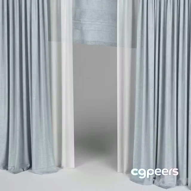 3ds Max Free – Curtains with tulle and roman