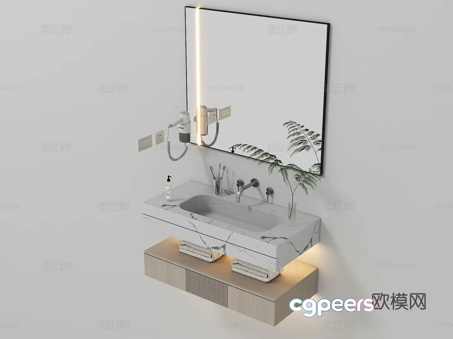 Modern washbasin 3d model