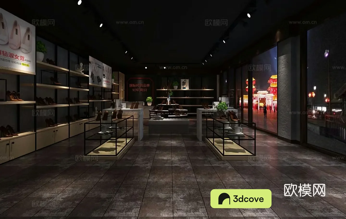 Industrial style shoe store specialty store