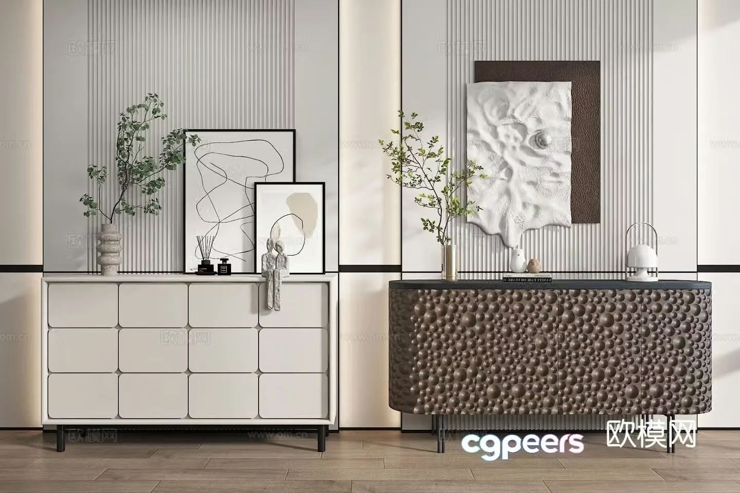 Modern entryway cabinet 3d model