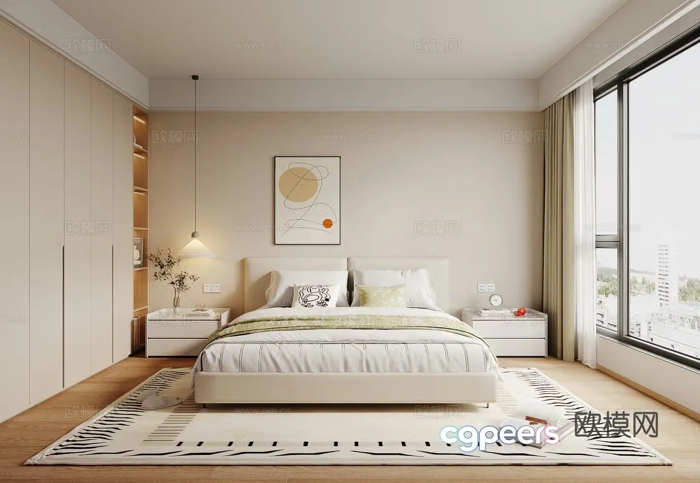 Modern bedroom master bedroom 3d model