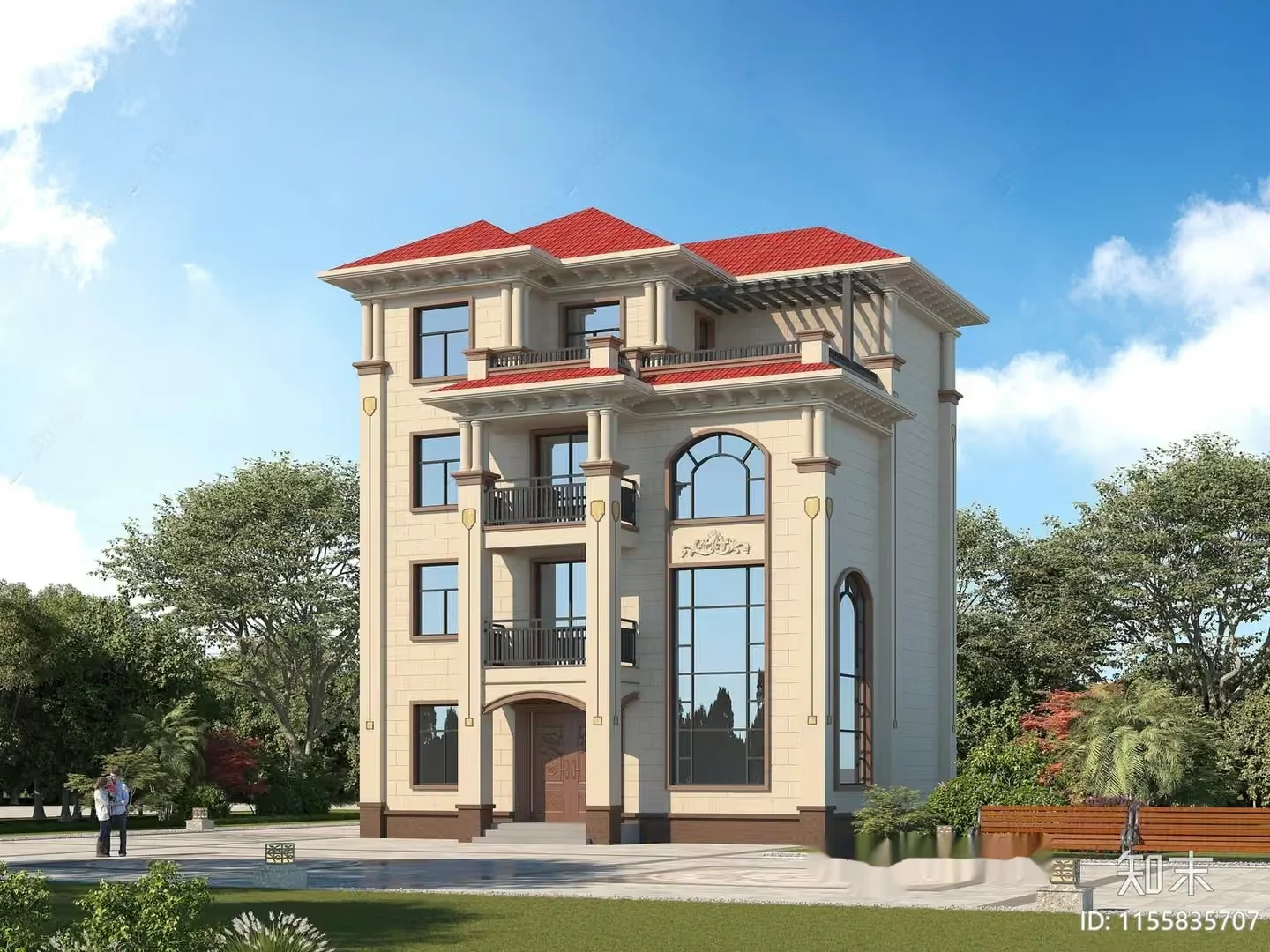 A Large Multi-Story Building 3D Model – 8155 – VRAY Render