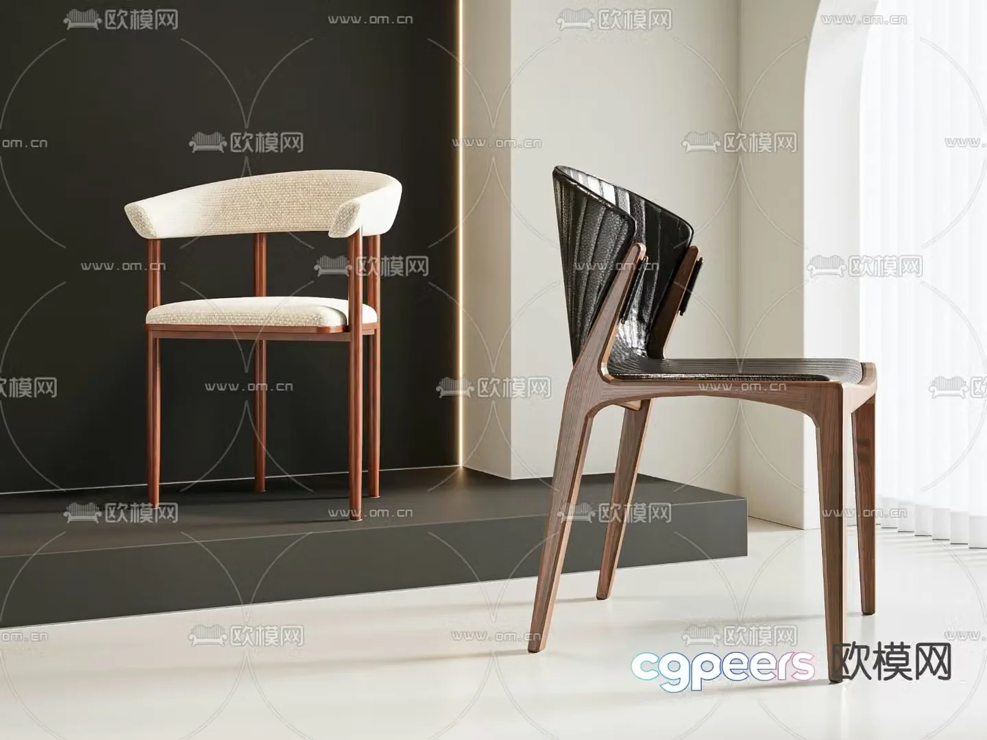 Medieval style chair single chair dining chair 3d model