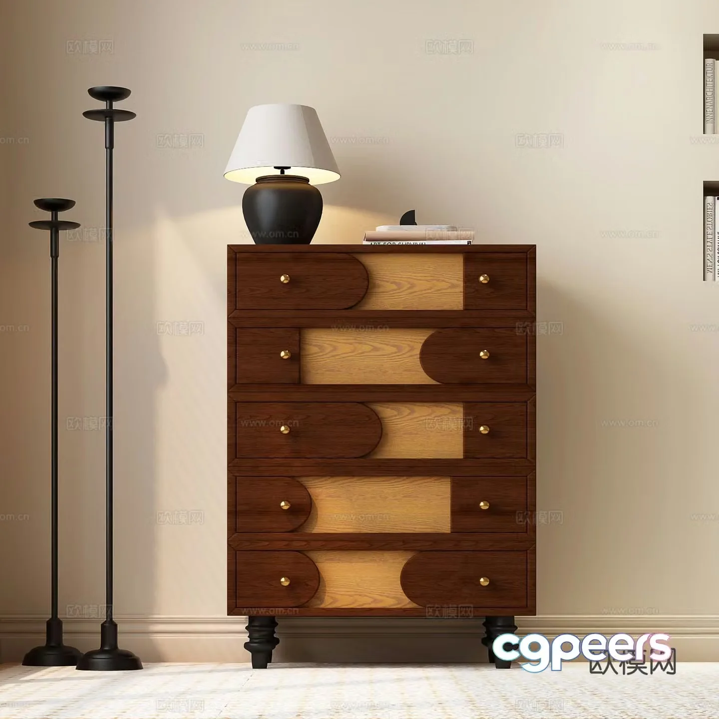 Medieval style chest of drawers 3D model