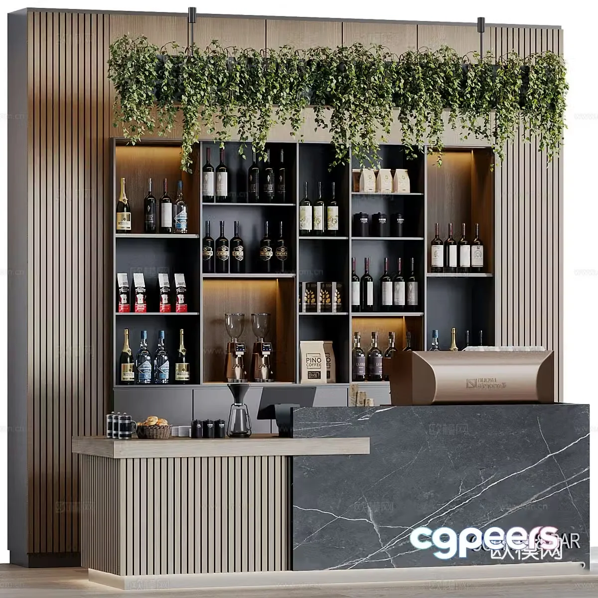 Modern Italian coffee bar bar 3d model