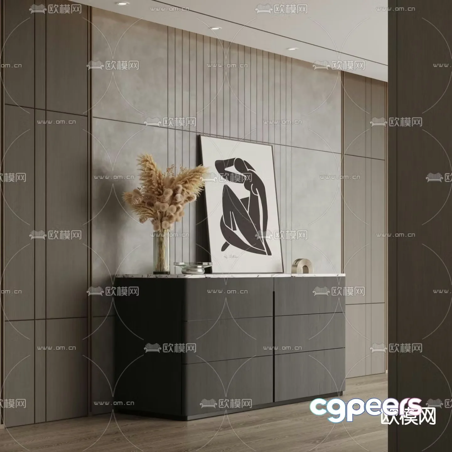 Six chest of drawers 3d model