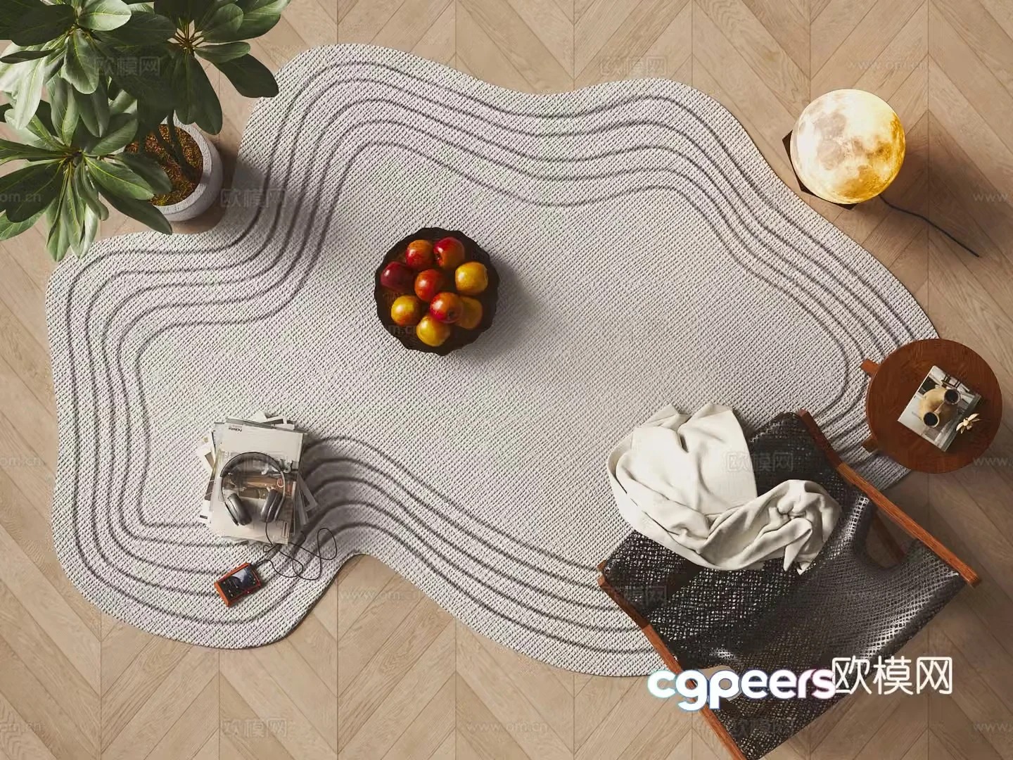 Special-shaped carpet Irregular carpet 3D model