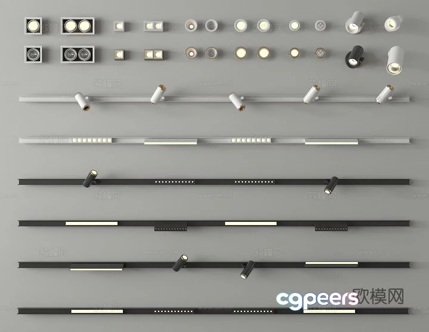 Spotlight Downlight Light Strip Track Spotlight Magnetic Spotlight 3D Model