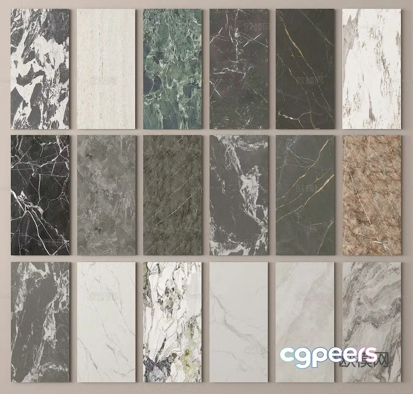 Background wall wall panel stone slab 3d model