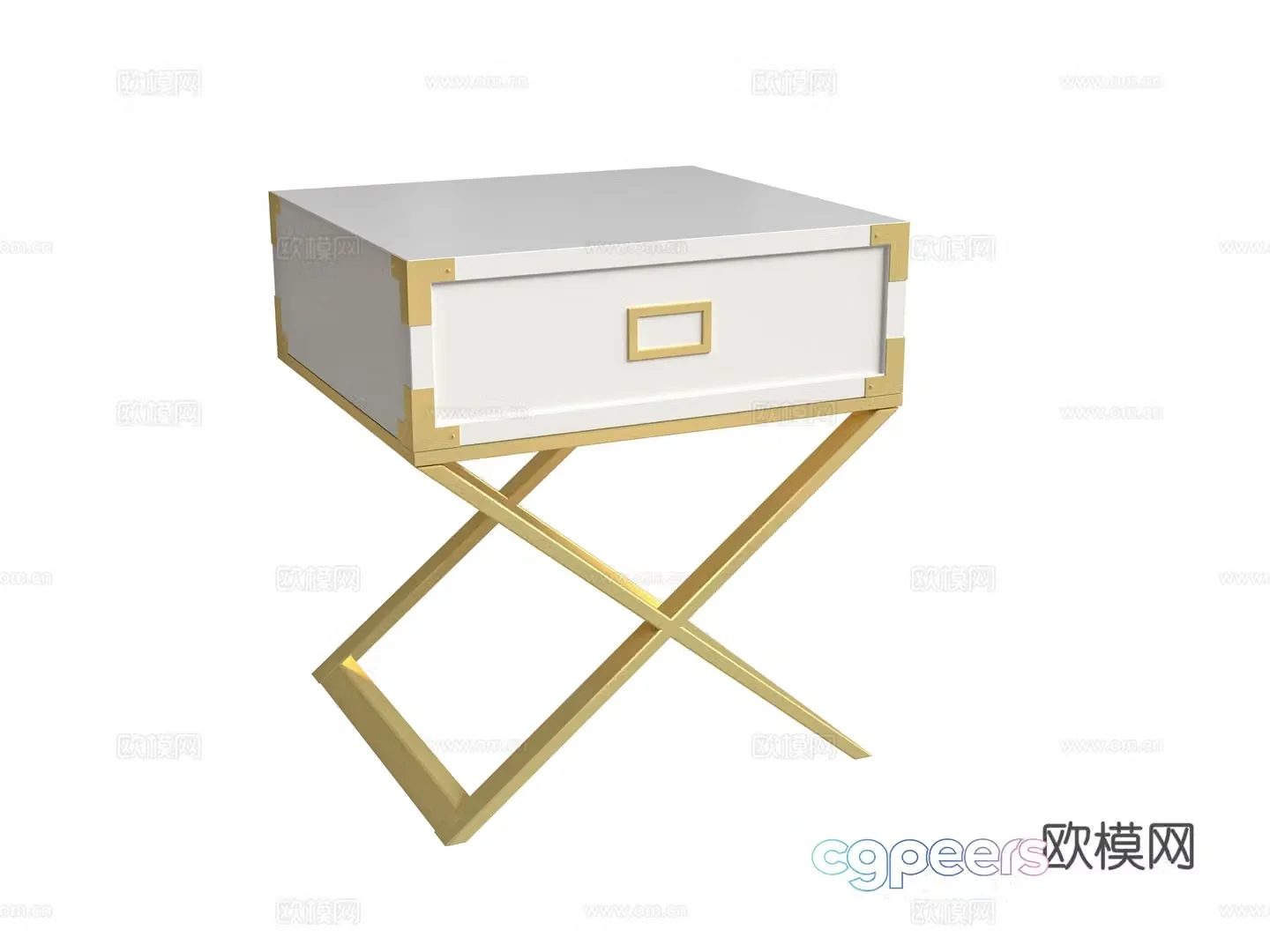 Light luxury bedside table 3D model
