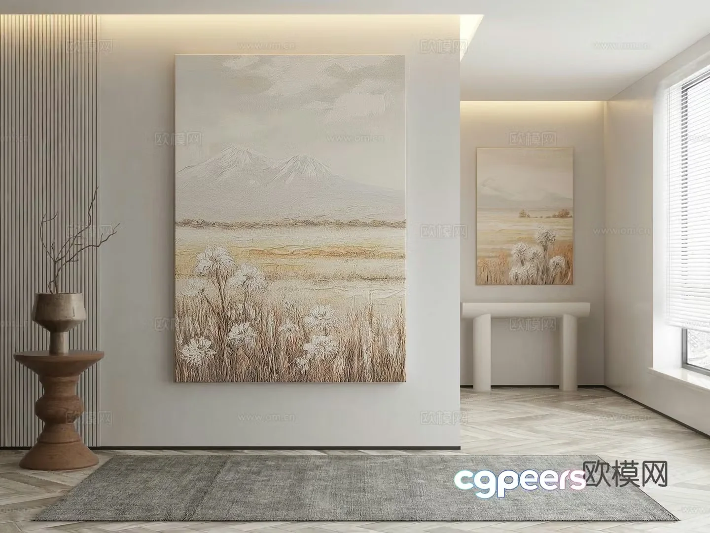 Modern decorative painting landscape oil painting 3d model