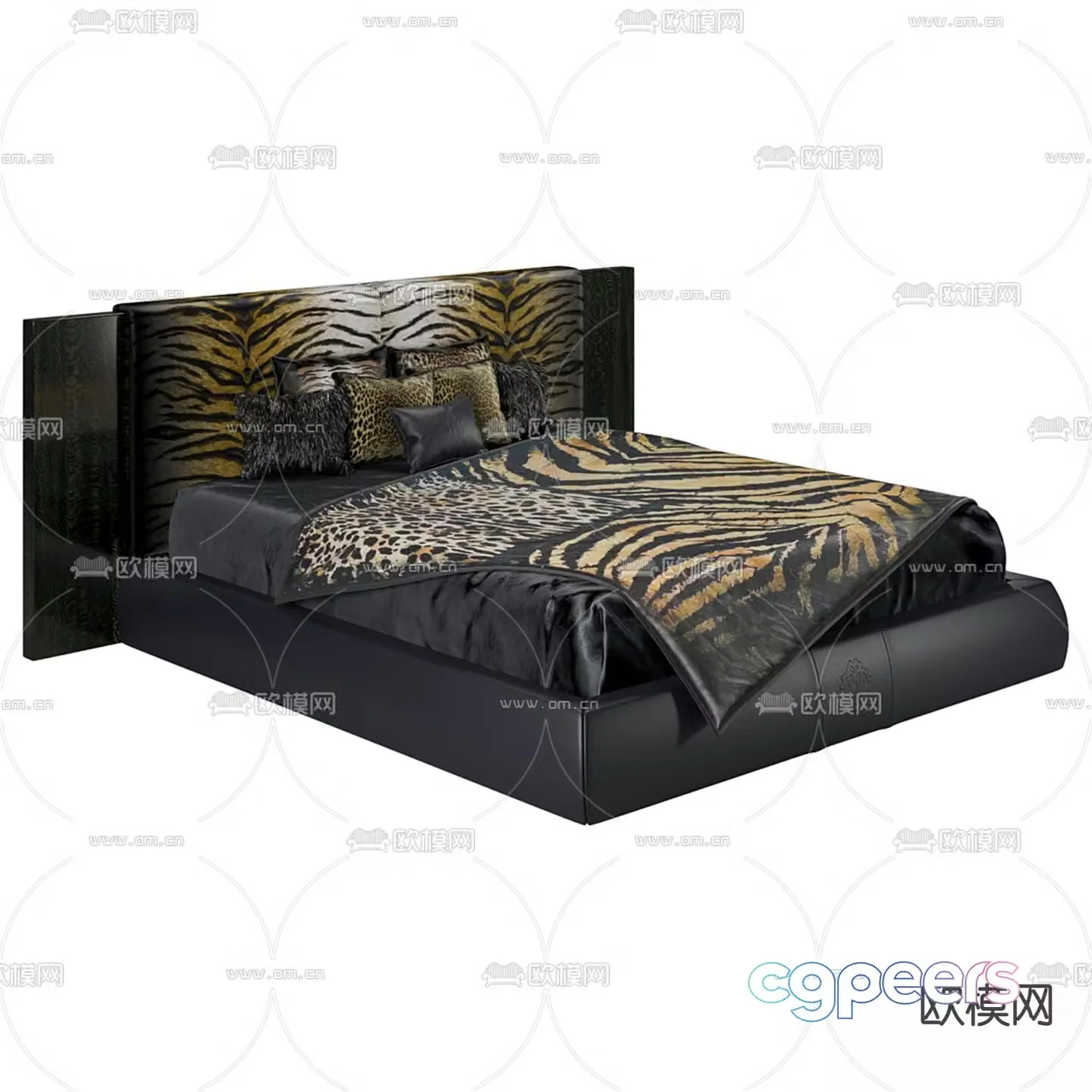 Roberto Cavalli Home fabric double bed commercial bed 3d model