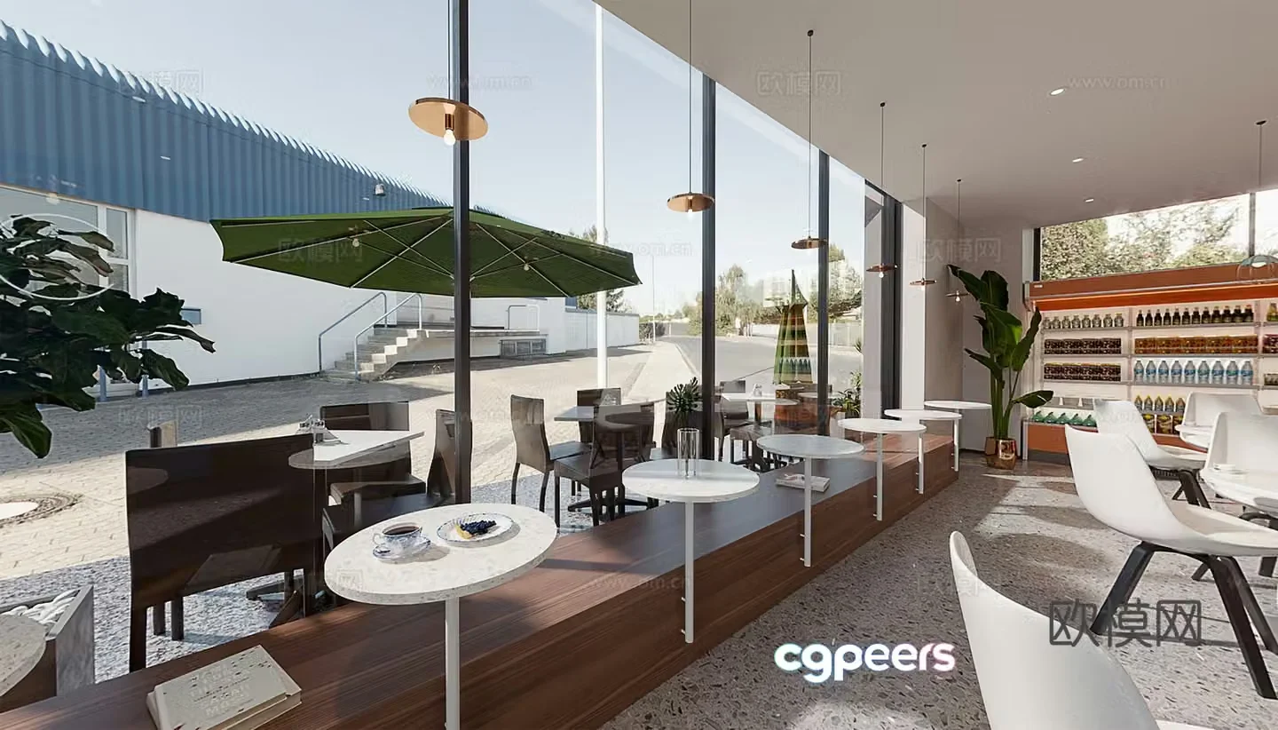 Modern coffee shop 3d model