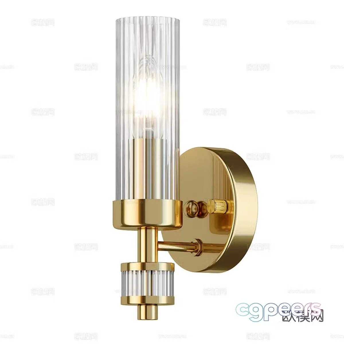 New Chinese style light luxury decorative wall light 3D model