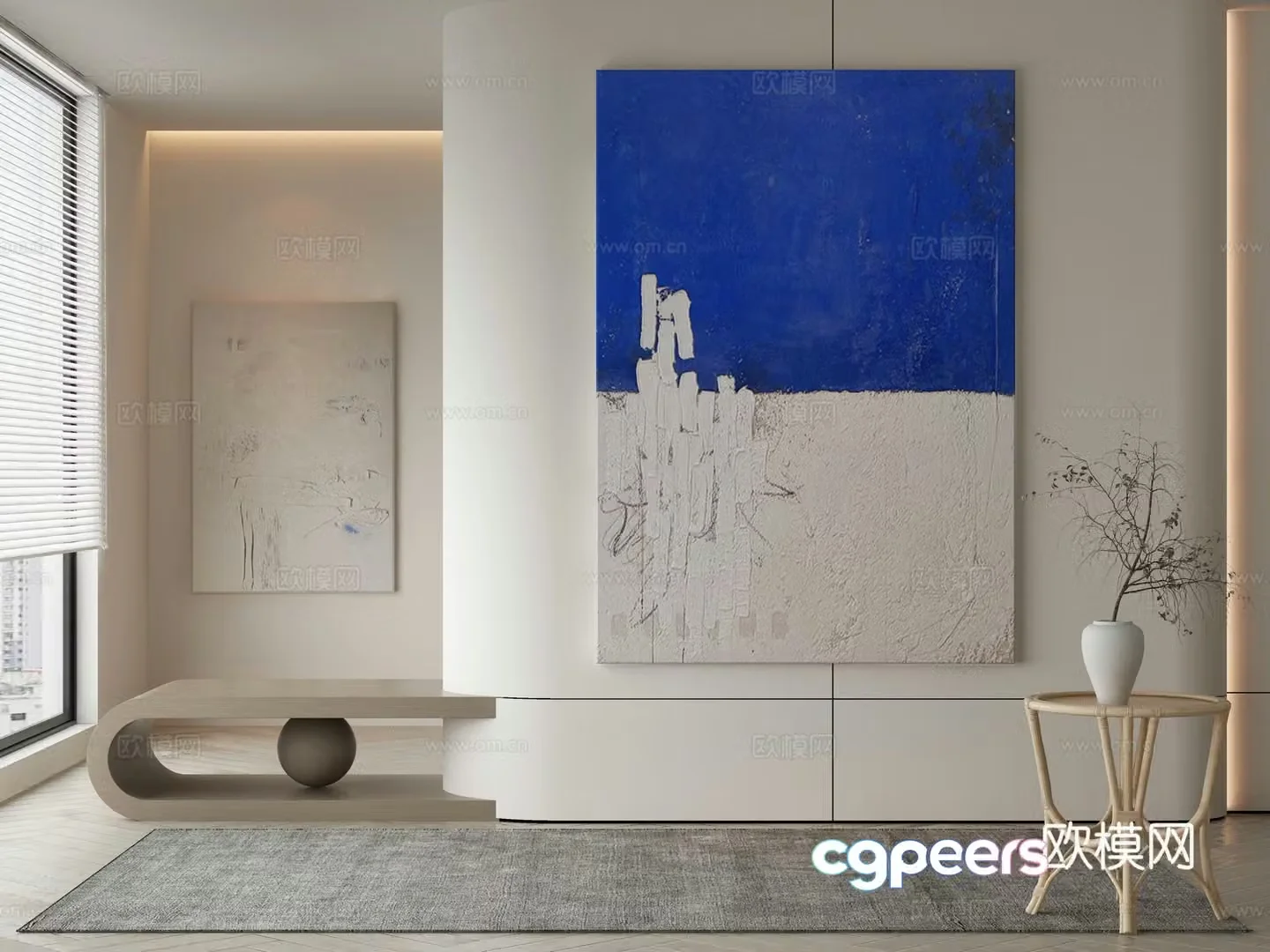 Modern Wasabi Hanging Painting Oil Painting 3D Model