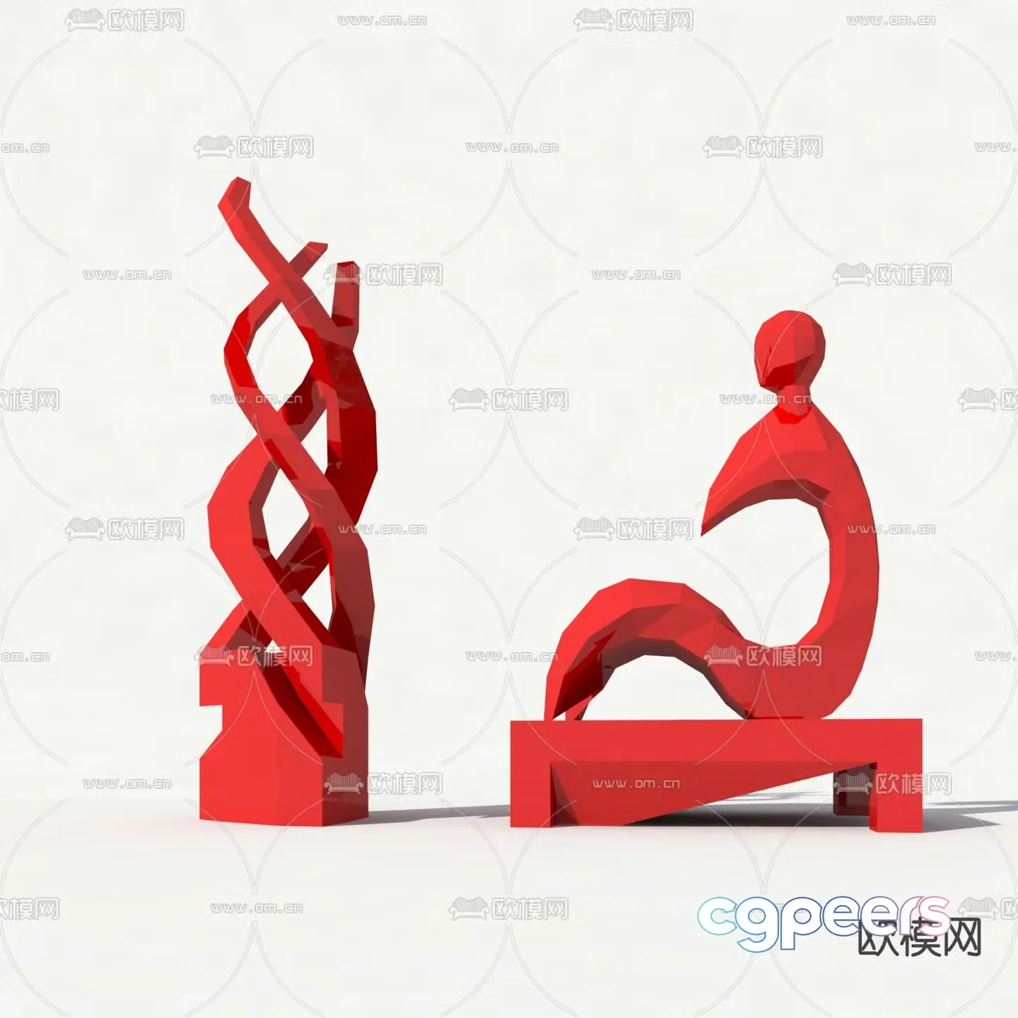 Modern urban sculpture sketch 3D model