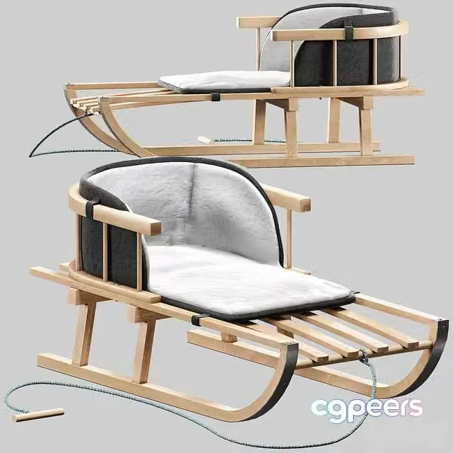 3ds Max Free – wooden sled
