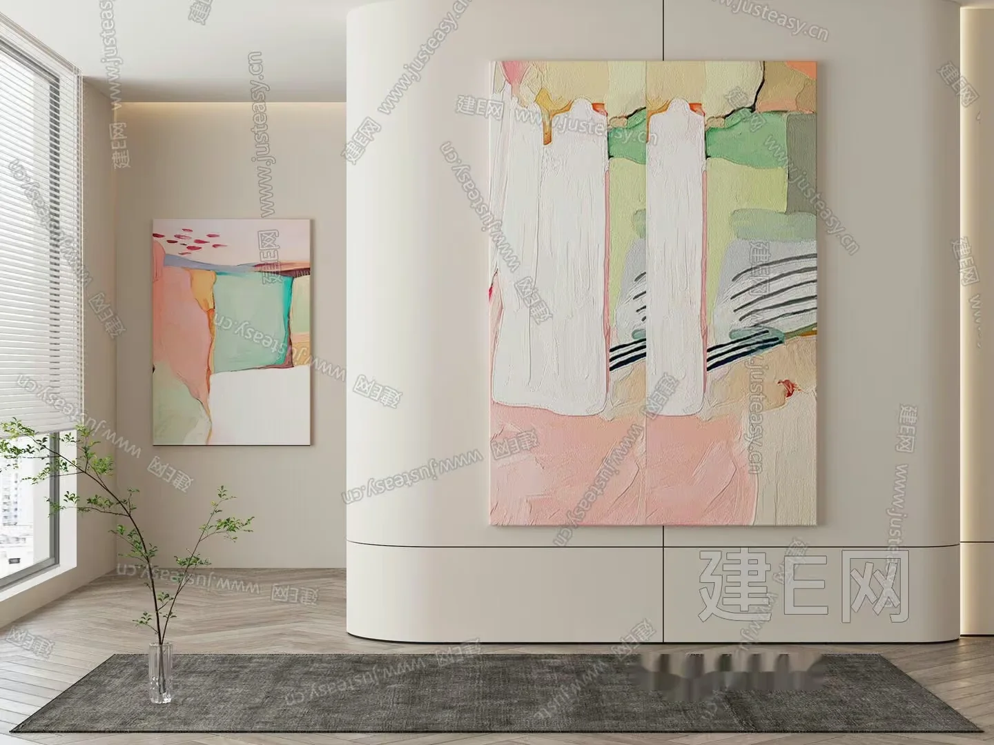 Modern Abstract Art 3D Model – 23431 – VRAY Render