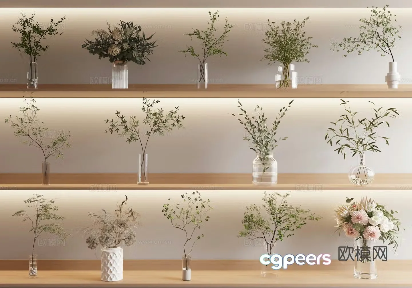 Vase Flower Aquatic Plant 3D Model
