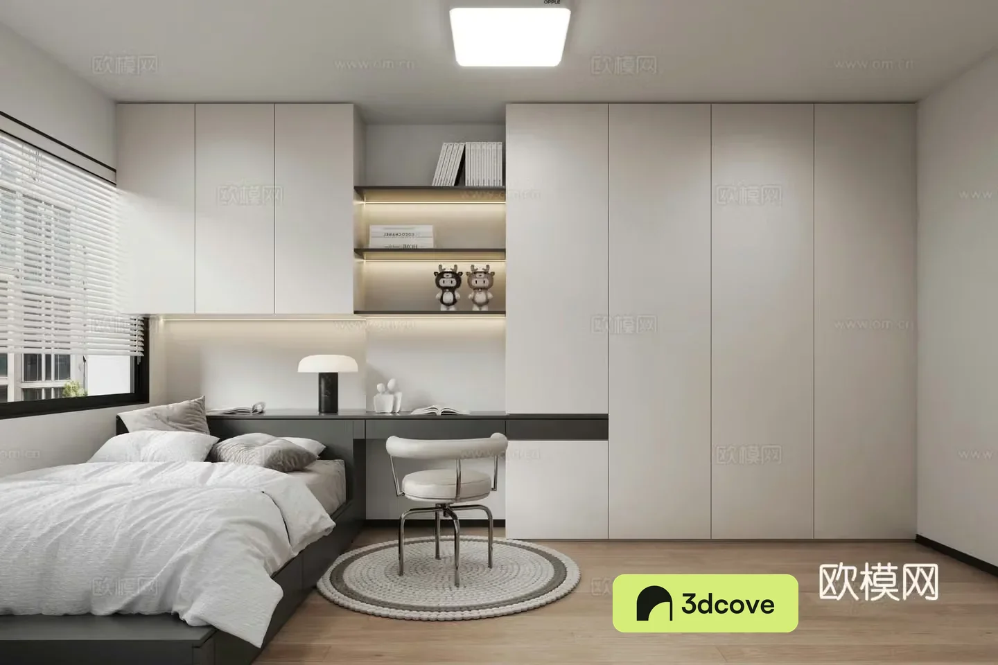Modern black white gray couch bedroom
