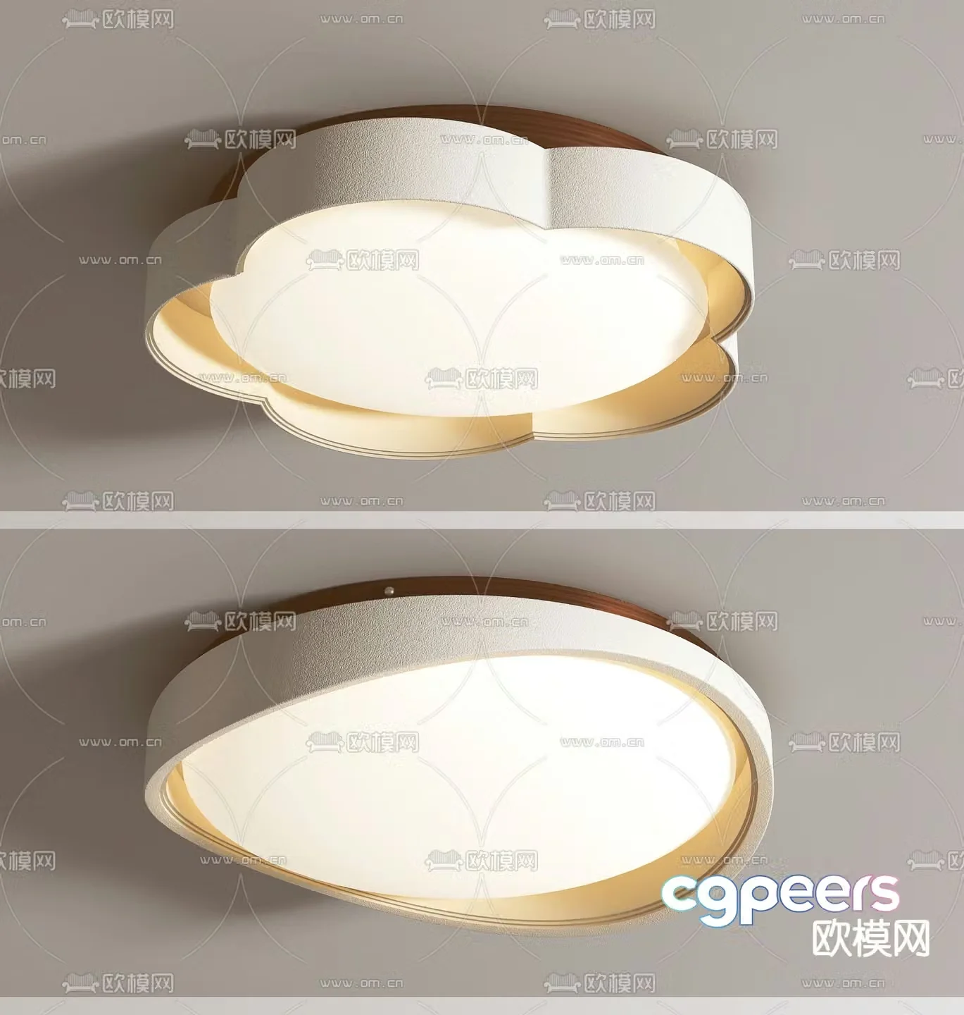Cream style ceiling lamp 3d model