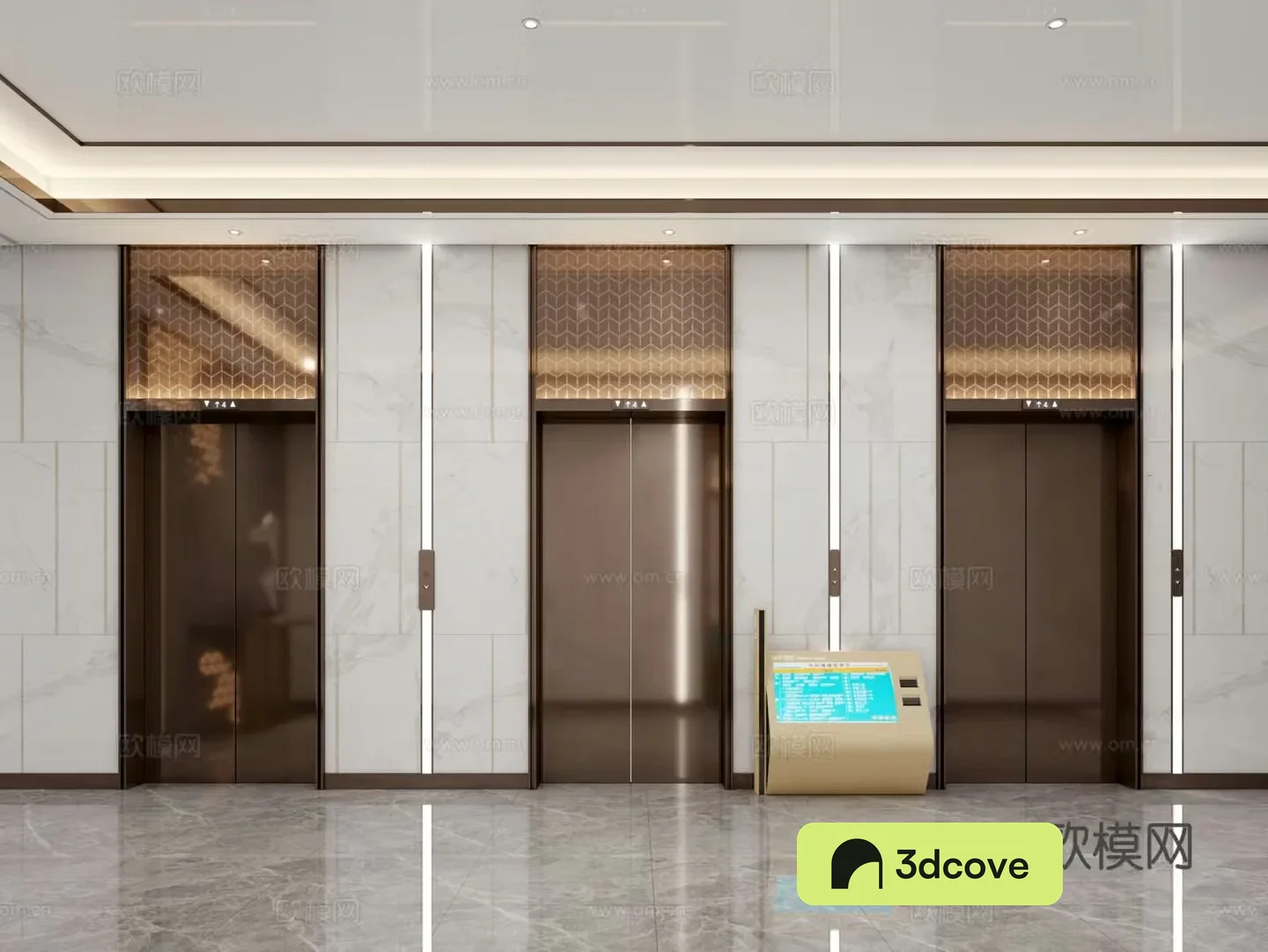 Modern light luxury elevator hall