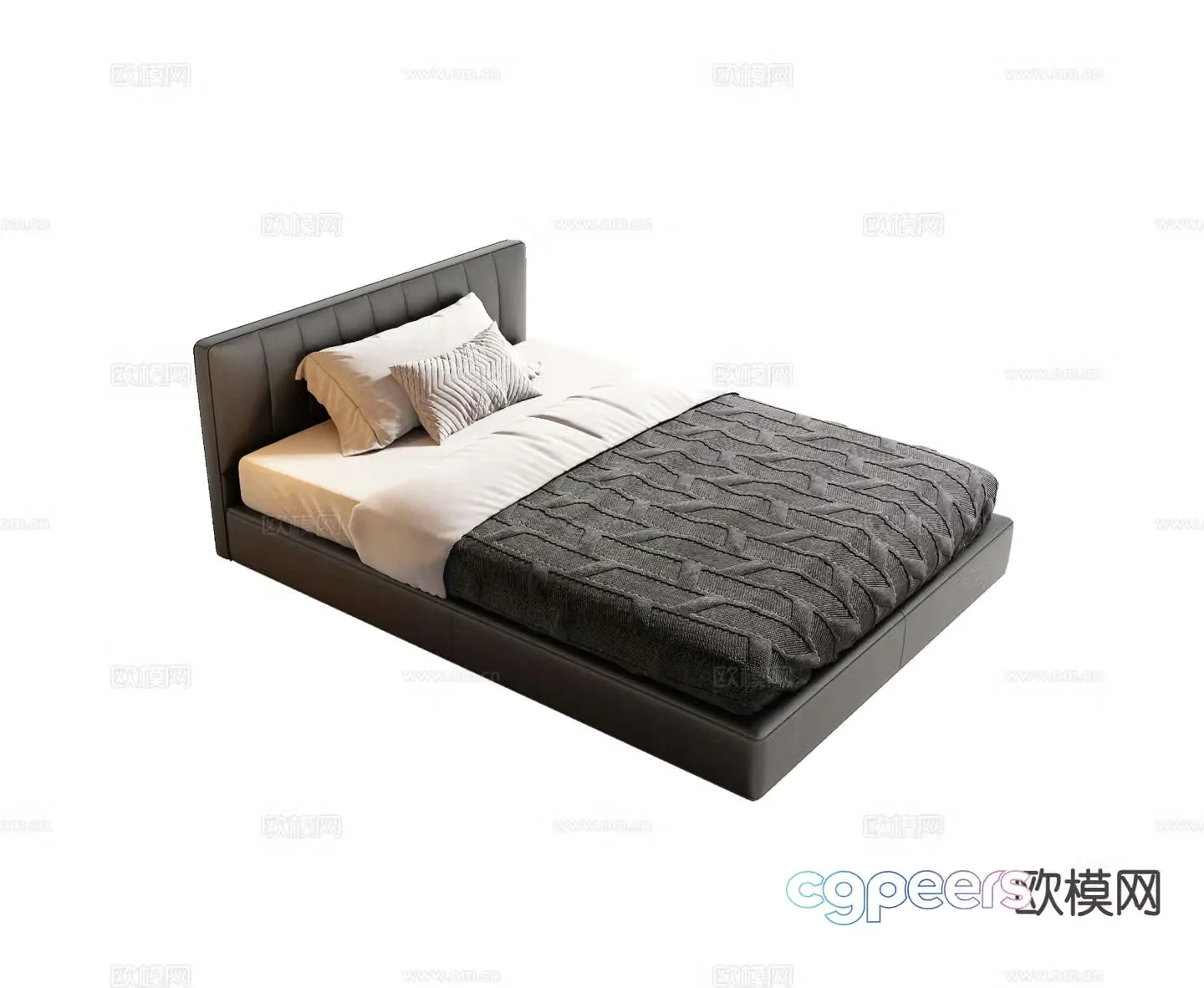 Modern single bed 3d model