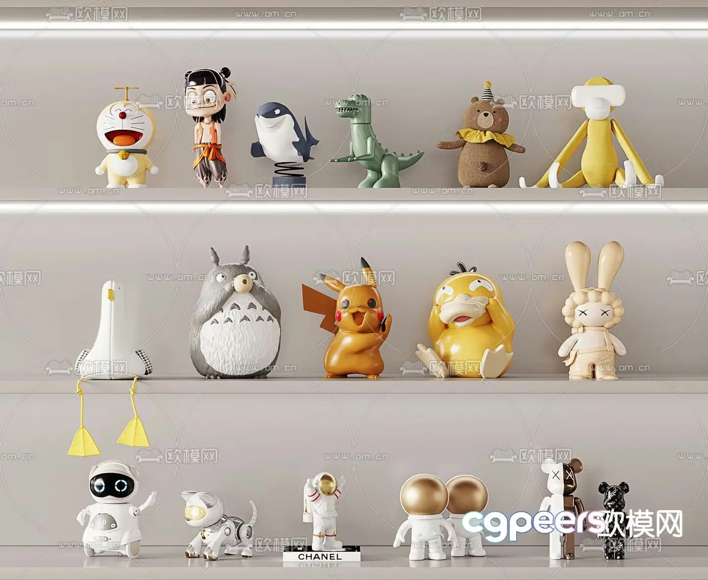 Children’s ornaments toys figures dolls 3D models