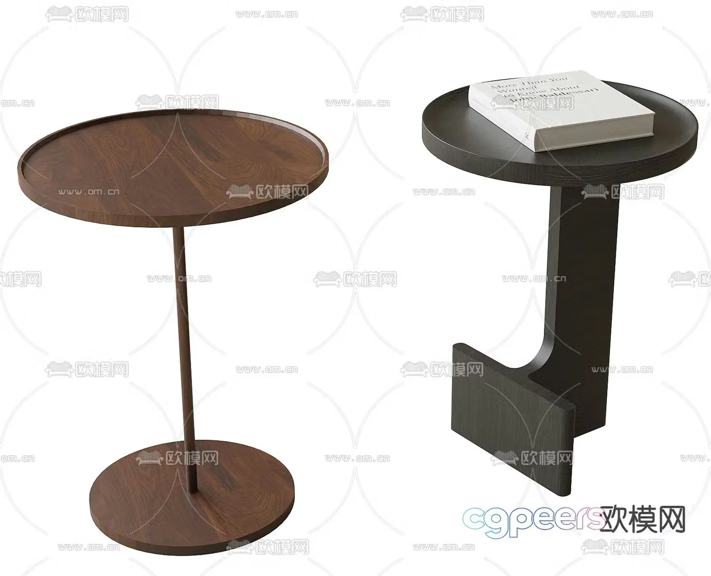 Round table side table angle table 3D model