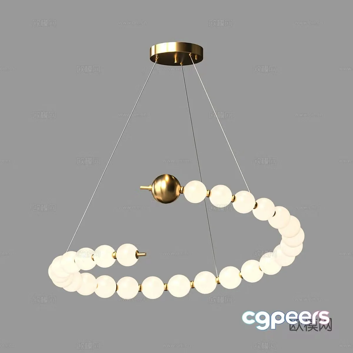 Light luxury chandelier beaded chandelier 3d model