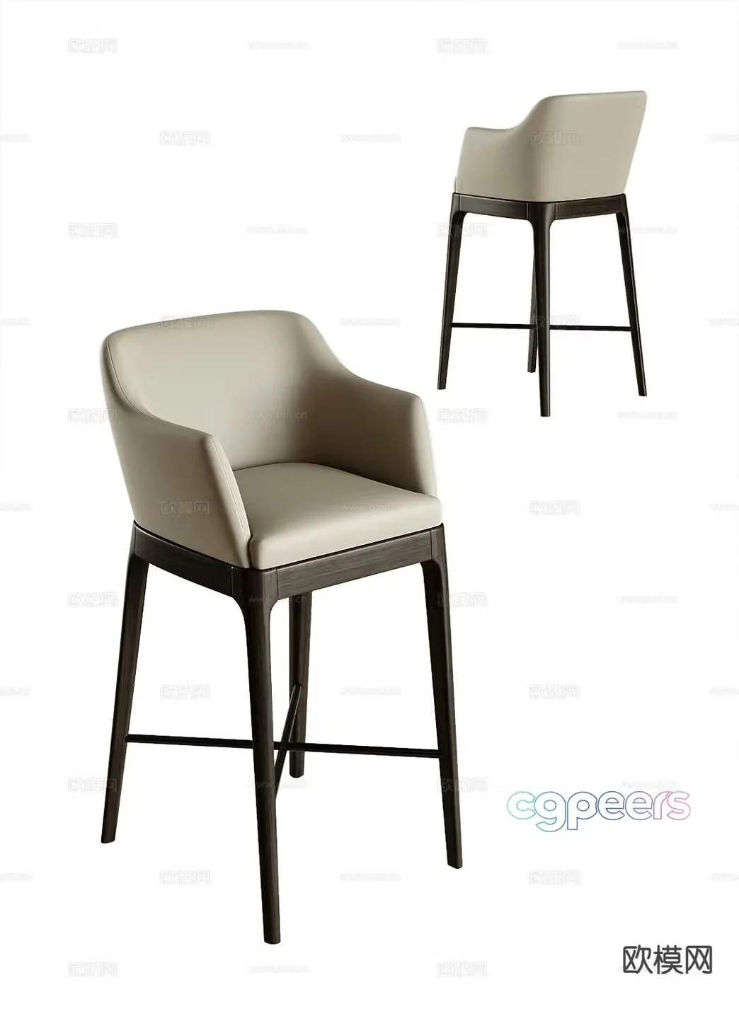 Modern bar stool bar stool high stool 3d model
