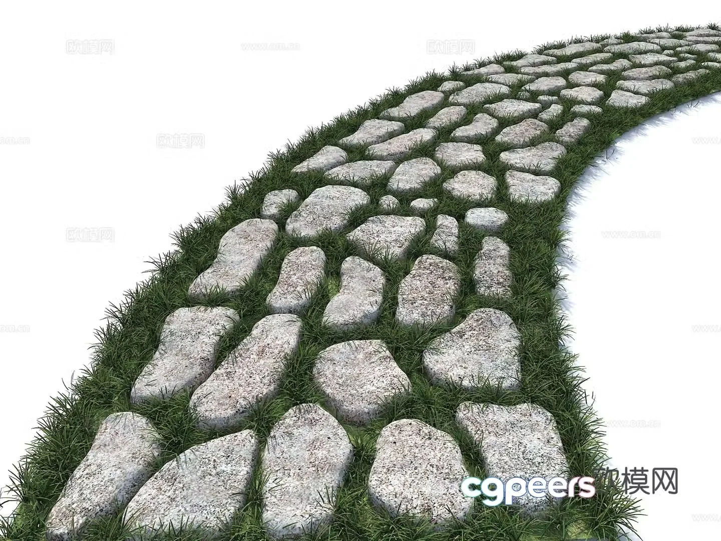 Modern Tingbu Modern Garden Road Chinese Tingbu Travel Trail Stone Landscape Garden Road 3D Model