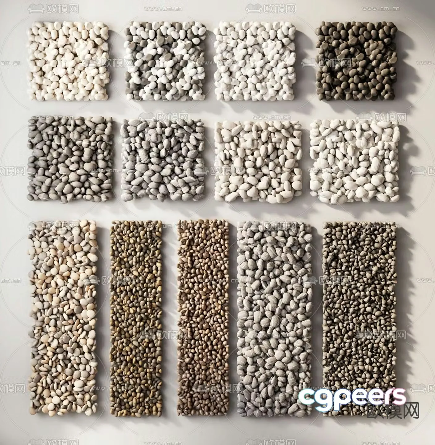 Landscape cobblestone stone gravel gravel landscape stone tingbu stone 3d model