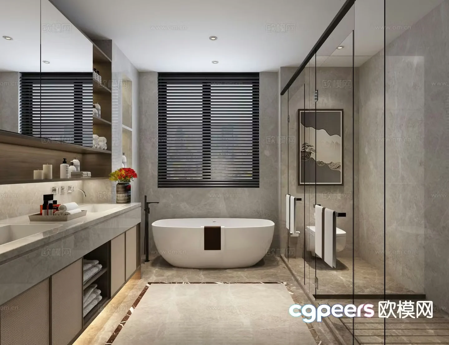 Modern bathroom bathroom toilet 3d model