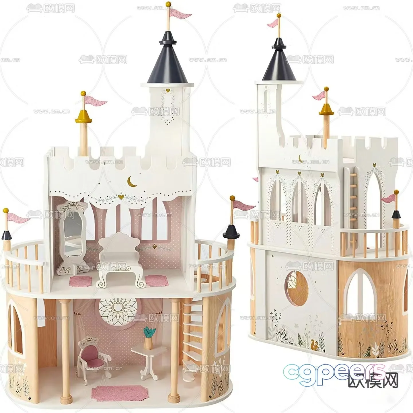 Vertbaudet children’s castle dollhouse 3d model