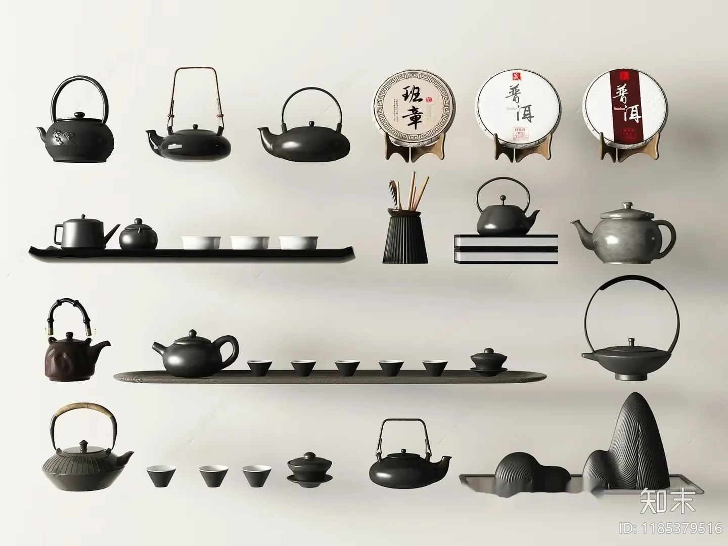 Asian Tea Sets 3D Model – 8164 – VRAY Render